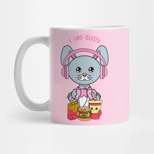 I am busy, cute rabbit playing videogames Mug